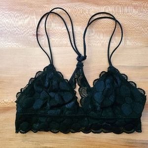 Aerie Black Lace Racerback Bralette -  Small